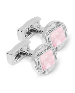 【送料無料】メンズアクセサリ—　サークルピンクカフリンクスtmlewin textured circle pink stone cufflinks