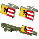 【送料無料】メンズアクセサリ— ニュールンベルクドイツフラグカフスリンクネクタイピンセットnuremberg city germany flag c...