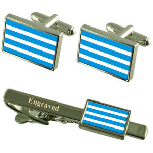 【送料無料】メンズアクセサリ—　チェコカフスボタンタイクリップセットmost city czech republic flag cufflinks engraved tie clip set