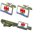 【送料無料】メンズアクセサリ— フランスフラグカフスリンクネクタイピンセットnice city france flag cufflinks engr...