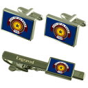 【送料無料】メンズアクセサリ— エルパソusaフラグカフスリンクネクタイピンセットel paso city usa flag cufflinks e...