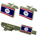 【送料無料】メンズアクセサリ— エリーusaフラグカフスリンクネクタイピンセットerie city usa flag cufflinks engra...