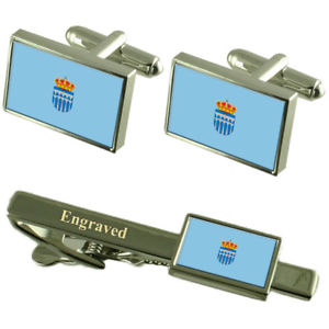 【送料無料】メンズアクセサリ—　セゴビアスペインフラグカフスリンクネクタイピンセットsegovia city ..