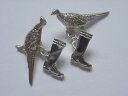 【送料無料】メンズアクセサリ- キジブートカフリンクスsterling silver pheasant and boot cufflinks