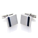 【送料無料】メンズアクセサリ—　スターリングシルバーラピスラズリサテンメンズ925 sterling silver lapis lazuli satin finish square gemstone cufflink mens gift