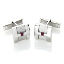 【送料無料】メンズアクセサリ— スターリングシルバールビーデュアルスクエアカフスボタンメンズ925 sterling silver genuine ...