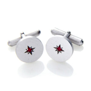 【送料無料】メンズアクセサリ—　スターリングシルバールビーマットラウンドカフスボタンメンズ925 sterling silver genuine ruby gemstone matt finish round cufflinks mens gift