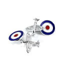 【送料無料】メンズアクセサリ- スターリングシルバーカフリンクス925 sterling silver spitfire plane with raf roundel cufflinks