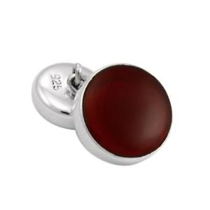 【送料無料】メンズアクセサリ— スターリングシルバーカネラウンドカフリンクス925 sterling silver carnelian genuine gemstone doublesided round cufflinks