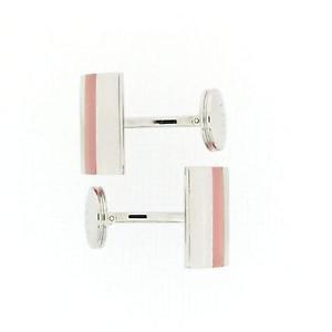 【送料無料】メンズアクセサリ—　シルバースクエアピンクストライプカフリンクス925 silver square sha..