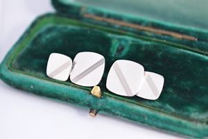 【送料無料】メンズアクセサリ—　ビンテージスターリングシルバーアールデコエンジンオンデザインカフ..