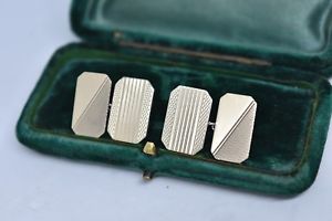 【送料無料】メンズアクセサリ—　ビンテージスターリングシルバーアールデコデザインカフリンクスvintage sterling silver cufflinks with an art deco design b874