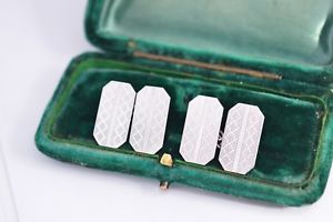【送料無料】メンズアクセサリ—　ビンテージスターリングシルバーアールデコエンジンオンデザインカフ..