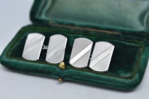 【送料無料】メンズアクセサリ— ビンテージスターリングシルバーアールデコデザインカフリンクスvintage sterling silver cufflinks with an art deco design b868