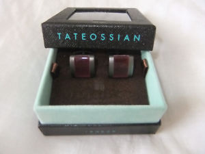 【送料無料】メンズアクセサリ—　メンズカフスボタンパープルファイバガラスlimited edition tateossian mens freeway cufflinks purple fibre optic glass