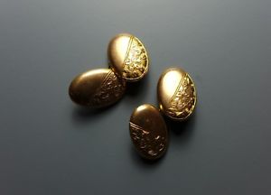 【送料無料】メンズアクセサリ- ビクトリアローズゴールドカフリンクスvictorian 9ct rose gold engraved cufflinks