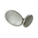 【送料無料】メンズアクセサリ- スターリングシルバーカフリンクスsterling silver mop oval cufflinks