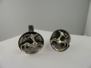 【送料無料】メンズアクセサリ—　デザイナーカフリンクスビンテージe293 designer bas blachain cufflinks vintage modernist 925 silver