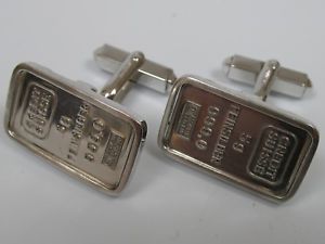 【送料無料】メンズアクセサリ— クレディスイス5グラム999カフスリンクスターリングcredit suisse 5 gramm 999 silver bars cuff links sterling silver