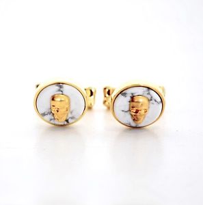 【送料無料】メンズアクセサリ—　アレキサンダーマックイーンゴールドスカルカフスボタンalexander mcqueen gold 3d skull amp; marble cufflinks perfect gift