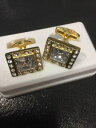 【送料無料】メンズアクセサリ— カフスリンクカフスリンク gold with clear crystals men’s ladies luxury ...