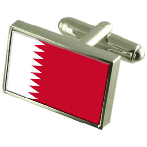 【送料無料】メンズアクセサリ—　カタールスターリングフラグカフスリンクqatar sterling silver flag cufflinks