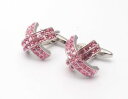 【送料無料】メンズアクセサリ—　ピンクトーンクロスカフスボタンカフリンクスpink tone crystals cross cufflinks cuff links 72 stone gemelos 70 for 7 items