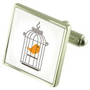 【送料無料】メンズアクセサリ— オプションカナリアスターリングカフスリンクcanary bird cage sterling silver cuff...