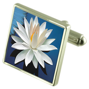 【送料無料】メンズアクセサリ—　オプションロータススターリングカフスリンクlotus flower sterling silver cufflinks optional engraved box