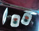 【送料無料】メンズアクセサリ— ビンテージスターリングシルバースコットランドカフスボタンボックスvintage sterling silver scottish agate thistle cufflinks c191020 box