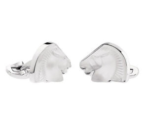 【送料無料】メンズアクセサリ— ラリックカフスボタンスチールクリスタルクリアgenuine lalique cufflinks cheval mascottes steel clear crystal 10336800
