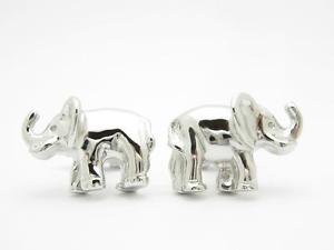 【送料無料】メンズアクセサリ—　プラチナスターリング3dカフスリンクplatinum sterling silver custom hand made 3d elephant design cufflinks gift