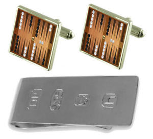 【送料無料】メンズアクセサリ—　ボードゲームバックギャモンカフスボタンジェームスボンドマネークリップ