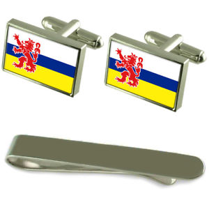 【送料無料】メンズアクセサリ—　リンブルフフラグシルバーカフスボタンタイクリップボックスセットlimburg flag silver cufflinks tie clip box gift set