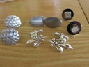 【送料無料】メンズアクセサリ— シルバーカフスボタンセットset of 4 silver coloured cufflinks