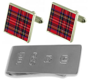 メンズアクセサリ—　タータンチェックロイヤルスチュワートカフスボタンジェームスボンドマネークリップtartan royal stewart cufflinks amp; james bond money clip