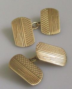 ̵ۥ󥺥ꡡȥ饷åɥ󥯥եܥretro 1946 classic 9ct yellow gold hexagonal chain link cufflinks