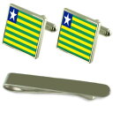 【送料無料】メンズアクセサリ— フラグシルバーカフスボタンタイクリップボックスセットpiau flag silver cufflinks tie c...