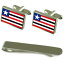 【送料無料】メンズアクセサリ—　フラグシルバーカフスボタンタイクリップボックスセットmaranho flag silver cufflinks tie clip box gift set