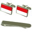 【送料無料】メンズアクセサリ—　ザルツブルクシルバーカフスボタンタイクリップボックスセットsalzburg flag silver cufflinks tie clip box gift set