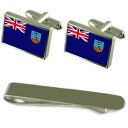 【送料無料】メンズアクセサリ— モントセラトシルバーカフスボタンタイクリップボックスセットmontserrat flag silver cuffli...