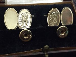 【送料無料】メンズアクセサリ—　ビンテージゴールドアールデコスタッドボルトセットオリジナルボックスグアテマラvintage gold art deco cufflink and stud set in original box gt