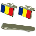 【送料無料】メンズアクセサリ— チャドシルバーカフスボタンタイクリップボックスセットchad flag silver cufflinks tie c...