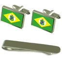 【送料無料】メンズアクセサリ— フラグシルバーカフスボタンタイクリップボックスセットcear flag silver cufflinks tie c...