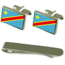 【送料無料】メンズアクセサリ—　フラグシルバーカフスボタンタイクリップボックスセットzare flag silver cufflinks tie clip box gift set