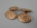 【送料無料】メンズアクセサリ—　アンティークローズゴールドチェーンリンクカフリンクスカフスボタンantique 9ct rose gold chain link oval cuff links hallmarked cufflinks chester