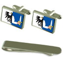 【送料無料】メンズアクセサリ— フラグシルバーカフスボタンタイクリップボックスセットconnacht flag silver cufflinks t...