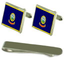 【送料無料】メンズアクセサリ—　アイダホシルバーカフスボタンタイクリップボックスセットidaho flag silver cufflinks tie clip box gift set