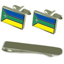 【送料無料】メンズアクセサリ— アマパフラグシルバーカフスボタンタイクリップボックスセットamapa flag silver cufflinks t...