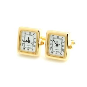 【送料無料】メンズアクセサリ— メンズレディースワーキングゴールドトーンスクエアクロックカフスボタンウォッチビジネス
